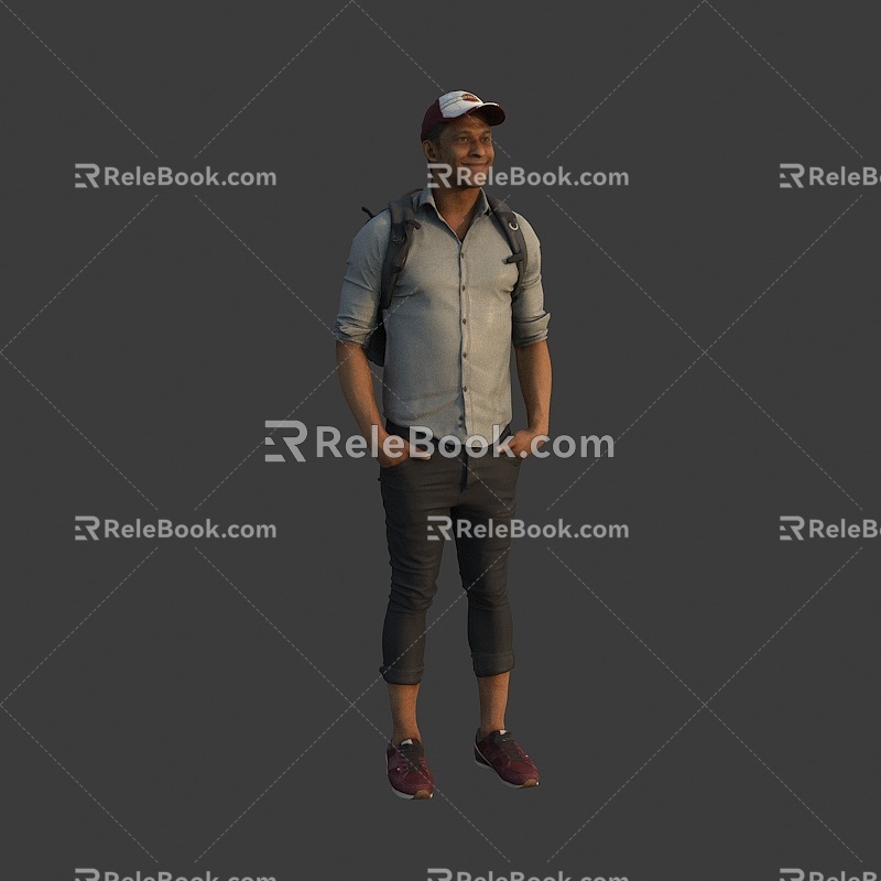 The man in the backpack 3d model