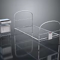 Modern Metal Frame Single Bed with Sleek Nightstand and Storage Drawer in Minimalist Design