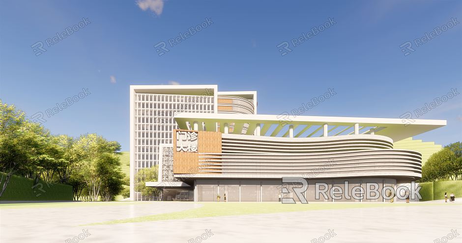 modern hospital building medical building model