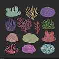 Colorful Coral Shaped Wall Decor With Various Colors And Decorative Designs