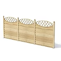 Wooden Garden Ornament Fence With Arched Lattice Top Design And Light Brown Finish