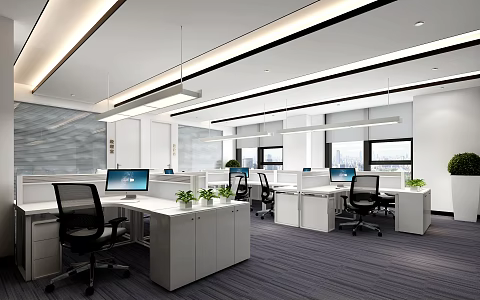 modern public office area public office area 3d model