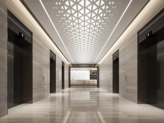 Modern Elevator Hall Elevator Room Office Elevator Room 3d model