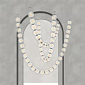 White Beaded Chandelier Modern Design Hanging Pendant Lights For Living Room Decor