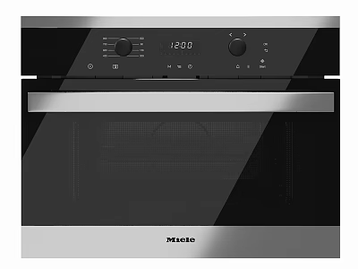 Modern Miele Oven With Digital Display Control Panel And Black Glass Door 3d model