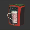 Baltra Electric Red And Black Coffee Maker With White Mug Red Pattern