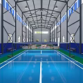 Spacious Indoor Swimming Pool Fitness Center With Bright Lighting And Seating Areas For Training