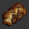 Fluffy Freshly Baked Golden Braided Bread With Toasted Sesame Seeds