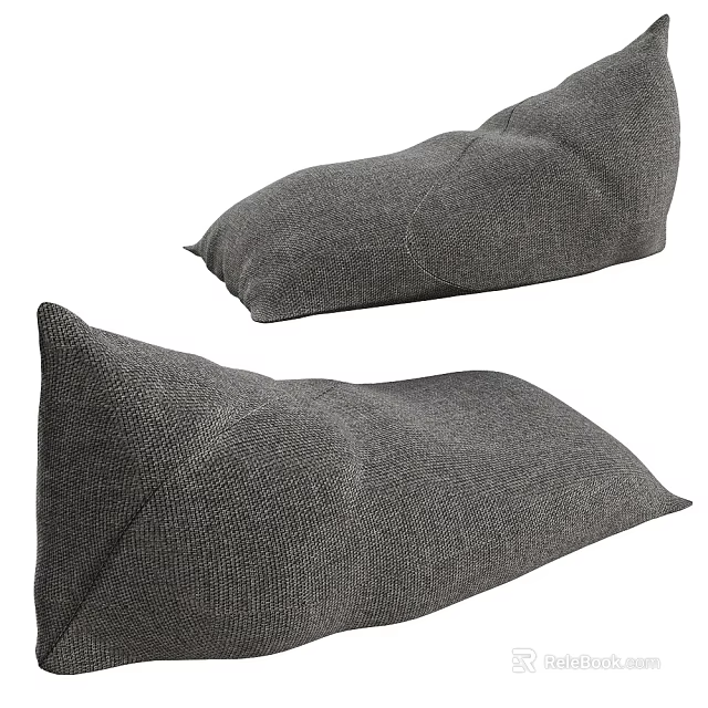 Gray Fabric Bean Bag Chair With Soft Texture For Living Room Relaxation 3d model 