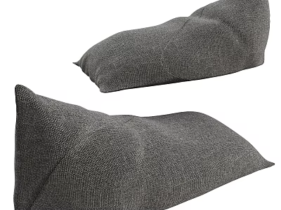 Gray Fabric Bean Bag Chair With Soft Texture For Living Room Relaxation 3d model