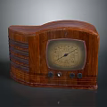 Vintage Wooden Radio with Retro Design Dial and Control Knobs