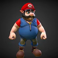 Game And Movie Character With Red Hat Blue Overalls Green Pants And Mustache