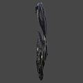 Futuristic Sci Fi Weapon with Advanced Mechanical Structure Blue Luminous Accents and Sleek Metallic Design