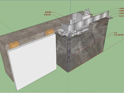 Building Components Section View With Metal Connectors And Panel Installation Details 3d model