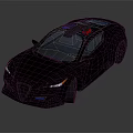 Black Sports Car With Sleek Streamlined Body Unique Headlights And Aerodynamic Roof