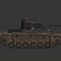 Military Tank With Metallic Texture Turret Tracks And Gun Barrel Design