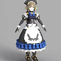 Technology Exhibition Hall Showcasing Futuristic Mechanical Maid 3D Model