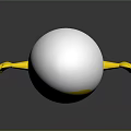 Cartoon Egg Character with Smiling Face Yellow Arms and Legs White Eggshell on Dark Background
