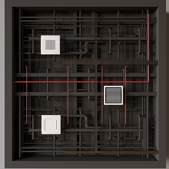 Industrial Air Duct Top Bare Top Industrial Air Ceiling Air Conditioning Air Outlet Ventilation Ceiling Duct 3d model