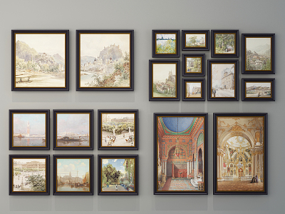 European Landscape Painting Decorative Painting 3d model