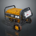 Portable Yellow And Black Generator With Control Panel Buttons Knobs And Wheels