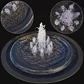 Outdoor Decorative Circular Garden Ornament Fountain With Water Jets And Flowing Water
