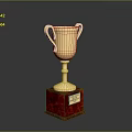 Elegant Gold Trophy With Red Base And Metal Nameplate For Daily Life Supplies