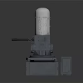 Industrial Metal Mechanical Equipment With Gray Structure And White Cylinder Top