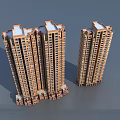 Modern High Rise Residential Building With Brown Exterior And Multiple Windows