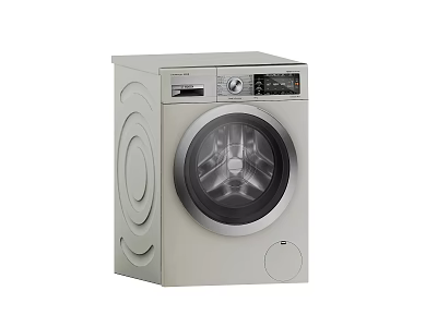 Modern Front Loading Washing Machine With Digital Control Panel And Stainless Steel Drum 3d model