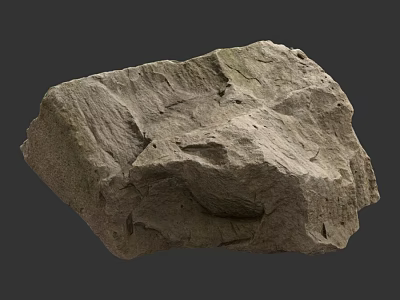 Natural Rock Formation With Rough Surface Texture And Irregular Shape Against Gray Background 3d model