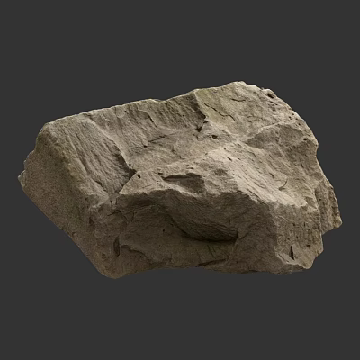 Natural Rock Formation With Rough Surface Texture And Irregular Shape Against Gray Background 3d model