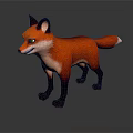 3D Modeled Fox Game Movie Character Red Fur White Underbelly Black Ears Paws Tail Tip