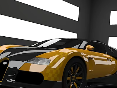 Yellow and Black Luxury Sports Car With Streamlined Body And Alloy Wheels 3d model