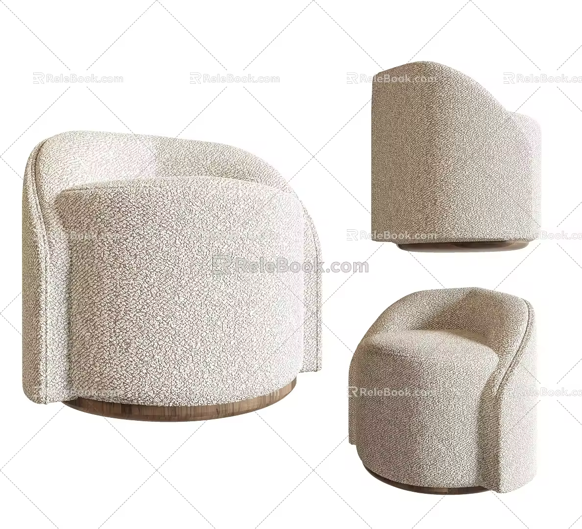 Quiet single sofa stool 3d model