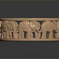 Elegant Rose Gold Ring With Intricate Elephant Carvings And Circular Design