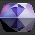 Vibrant Polyhedral Gemstone With Blue Purple Gradient Facets On Black Background