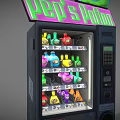 Drops Union Commercial Vending Machine With Green Bottle On Top Filled With Colorful Products