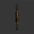 Ornate Medieval Sword With Gold Black Accents Intricate Hilt And Long Sharp Blade