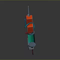 Futuristic Sci Fi Knife With Blue Glowing Blade And Red Decorative Parts