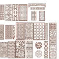 Floating Window Chinese Style Door and Window Pane Hollow Carved Chinese Style Architecture Chinese Style Construction 3d model