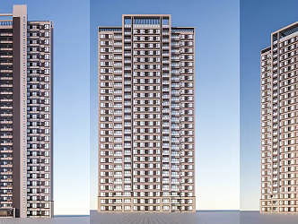 Modern Residential Building Simple High-rise Residential Building 3d model