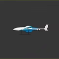 Modern Blue And White Aircraft With Streamlined Body Long Wings And Propellers