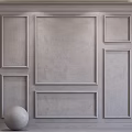 Contemporary Gray Wall Decoration Featuring Elegant Gypsum Molding And Panel Design