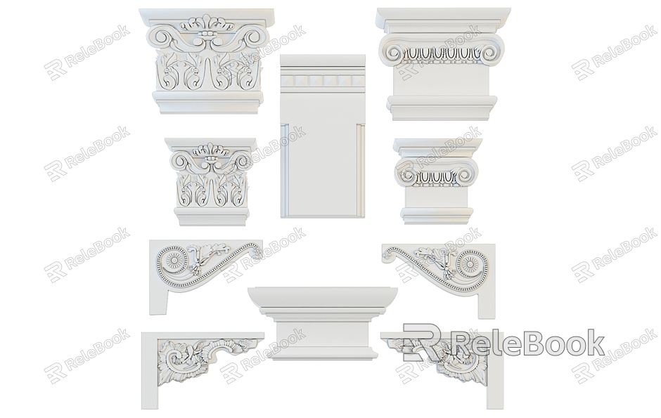 European-style stigma carved component model