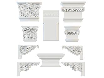 European-style stigma carved component 3d model