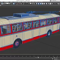 Vintage Tram With Cream And Red Exterior Multiple Windows Interior Seats And Roof Pantograph