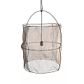 Modern Minimalist Pendant Light With Metal Wire Frame And Linen Fabric Shade