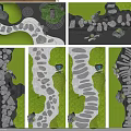 Creative Natural Stepping Stones Path Design For Garden Landscape With Green Grass And Plants