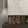 Nordic firewood fireplace 3d model